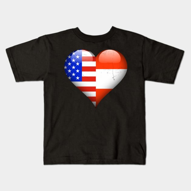 Half American Half Austrian - Gift for Austria From Austrian Kids T-Shirt by Country Flags